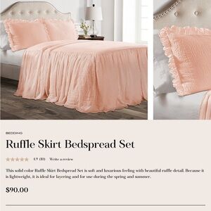 Ruffle Skirt Bedspread Set - Blush